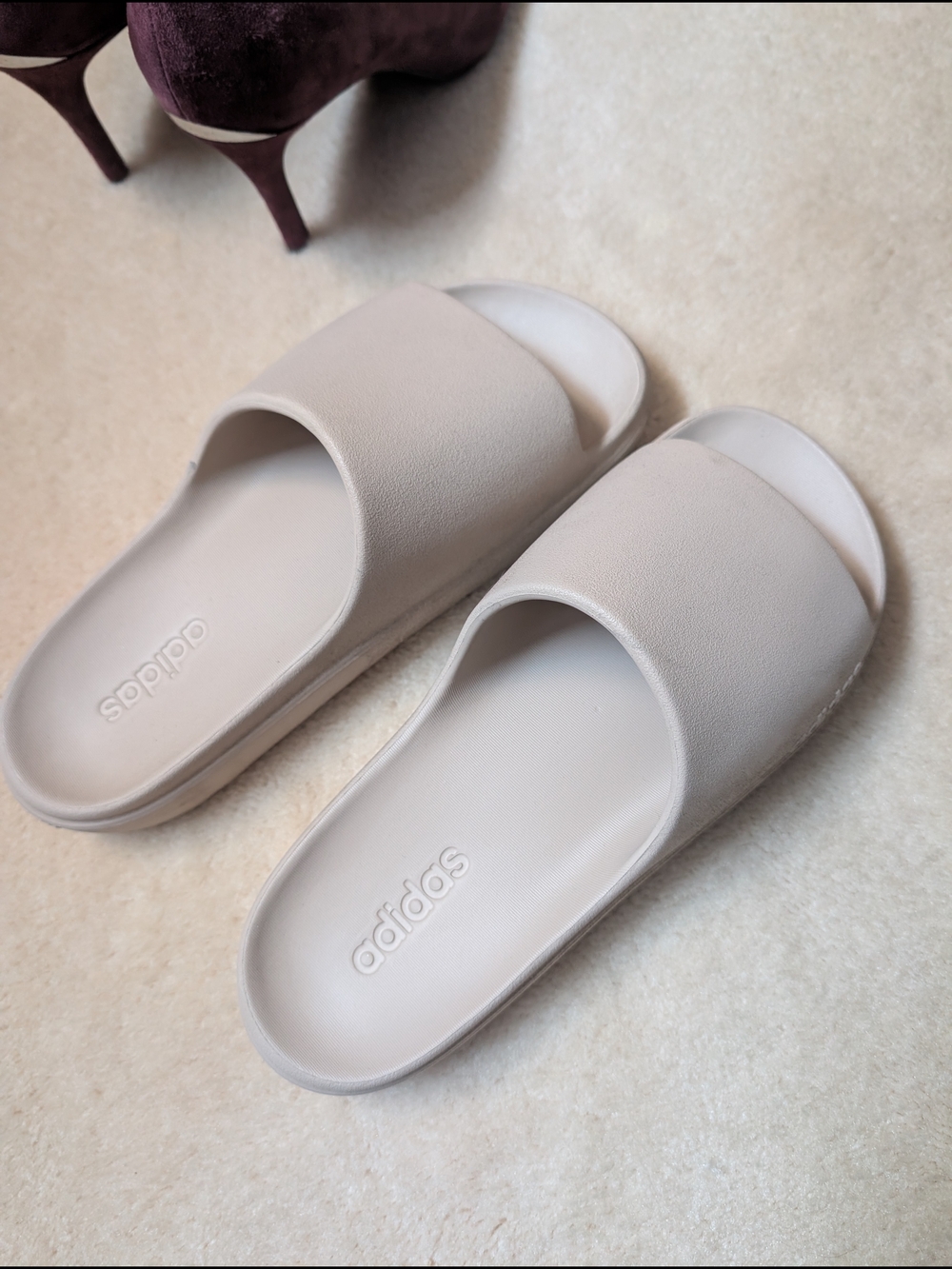 adidas Women’s Slide Sandals in Light Beige